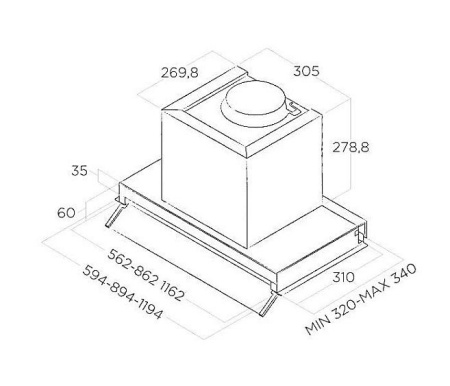 Вытяжка ELICA BOXIN LX/BL MAT/A/60