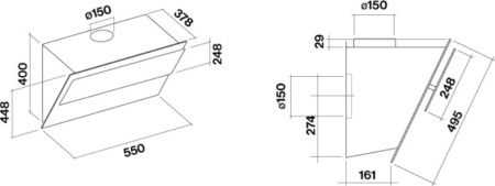 Вытяжка FALMEC VERSO 55 GRAY CVXN55.E0P2#ZZZA491F