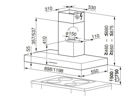 Вытяжка V-ZUG AiroClearWall V6000 AW6T12QTLG