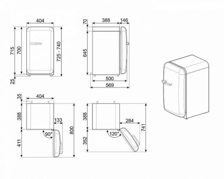 Минибар SMEG FAB5RCR5