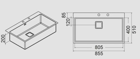 Кухонная мойка FULGOR P1B 8651 QA F-SF