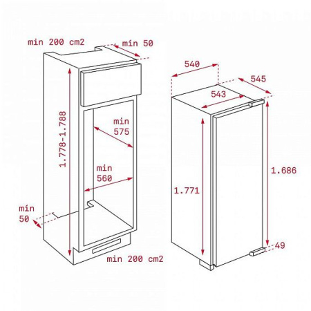 Встраиваемый холодильник TEKA tki2 300