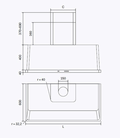 Вытяжка ILVE AM150/BL