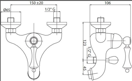 Смеситель CEZARES MARGOT-VM-03/24-Bi