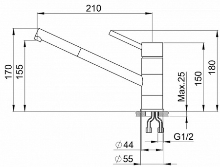 Смеситель GRANULA GR-0010 графит