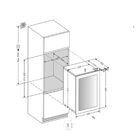 Винный шкаф PANDO PVMAV 88-45 CRR W