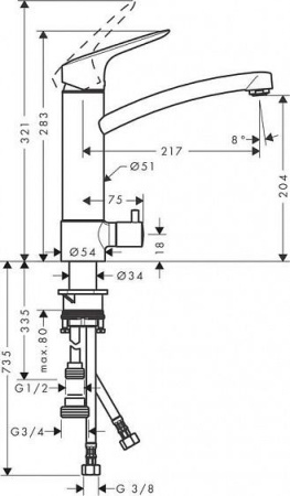 Смеситель HANSGROHE Logis 71834000 хром