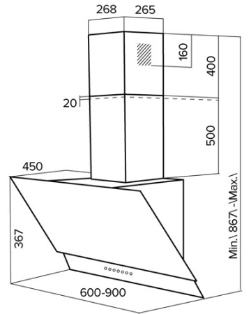 Вытяжка THOR TTV 60 WHITE 80401145