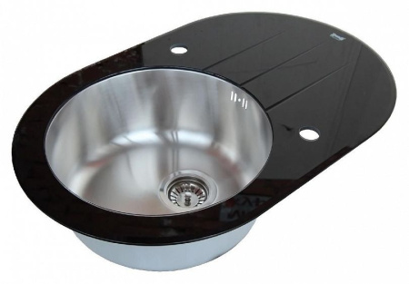 Кухонная мойка ZORG INOX-GLASS GL-5077-OV-BLACK