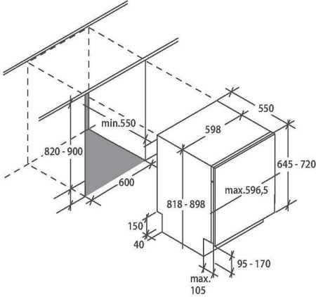 Посудомоечная машина CANDY CDIN 3D632PB-07