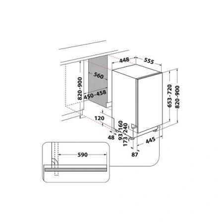 Посудомоечная машина WHIRLPOOL WSIC3M27