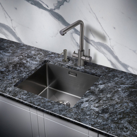 Кухонная мойка MILACIO Denia 48 Steel MC.77449 вороненая сталь