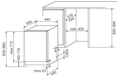 Встраиваемая посудомоечная машина WHIRLPOOL adg 195
