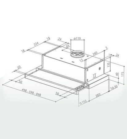 Вытяжка FABER 110.0261.456  FLEXA HIP AM/X A60,м/кассета