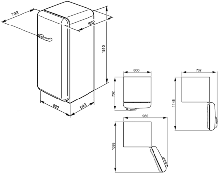 Холодильник SMEG FAB28RDMC