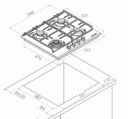 Варочная поверхность KUPPERSBERG FQ 63 W