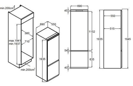 Холодильник MAUNFELD MBF19369NFWGR LUX Inverter