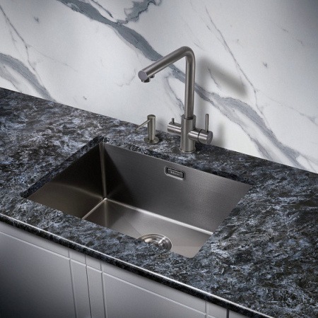 Кухонная мойка MILACIO Denia 58 Steel MC.77459 вороненая сталь
