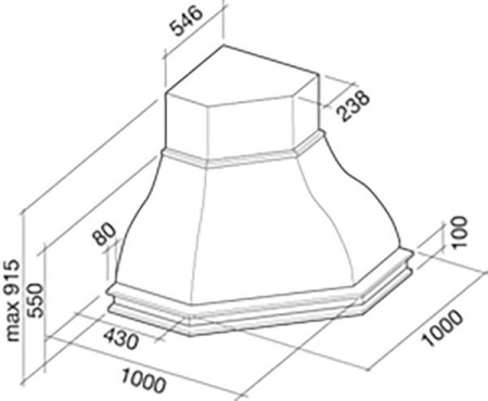 Вытяжка FALMEC IRIS TULIP ANG (600) S багет цвет орех CTUA00.00#742B461F