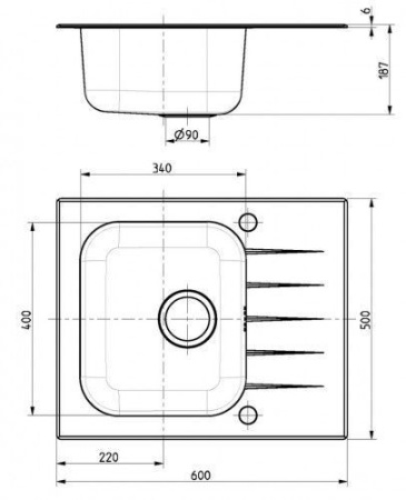 Кухонная мойка ALVEUS Vitro 10 RAL9005-90 черная 1114557