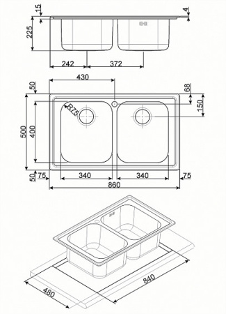 Мойка SMEG LEH862