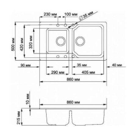Кухонная мойка OMOIKIRI maru 86-2-be  4993285