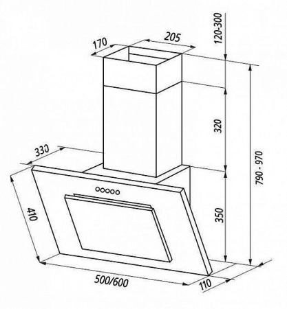 Вытяжка MONSHER TEXNO 60 B