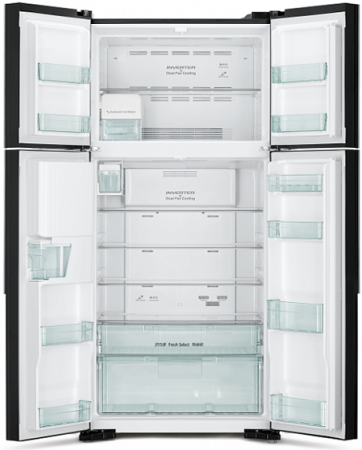 Холодильник HITACHI R-W 662 PU7X GBW коричневое стекло