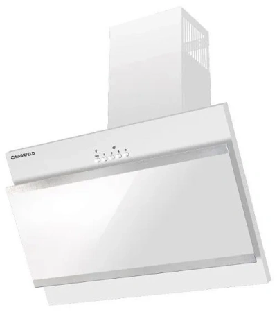 Вытяжка MAUNFELD tower g 60 см white+satin stripes (цвет белый+белое стекло+сатин вставки)