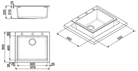 Кухонная мойка SMEG lse61ra-2