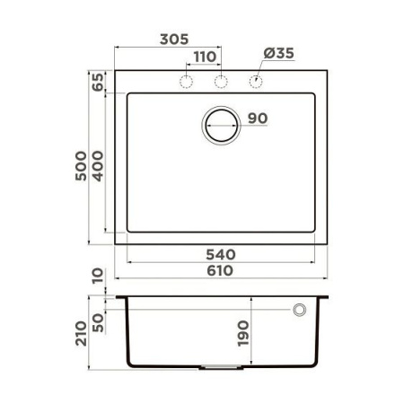 Кухонная мойка OMOIKIRI Bosen 61-ES (4997211)