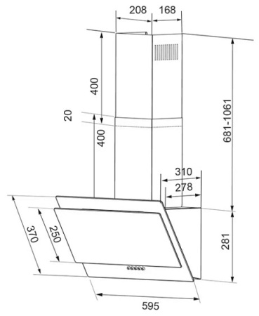 Вытяжка  SHINDO Vela 60 B/BG