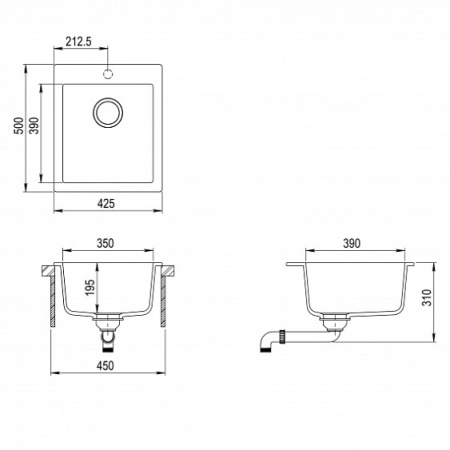 Кухонная мойка AQUASANITA Simplex SQS100W (beige 110)