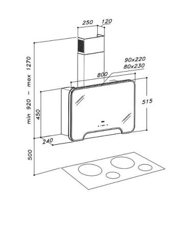 Вытяжка SIRIUS SLTC 111 FLAT W