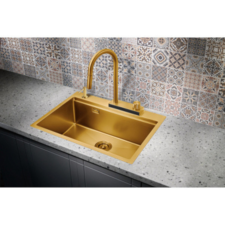 Кухонная мойка MILACIO Denia 68 Steel MC.77418 золото