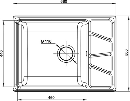 Кухонная мойка GRANFEST GF-V-680L белый