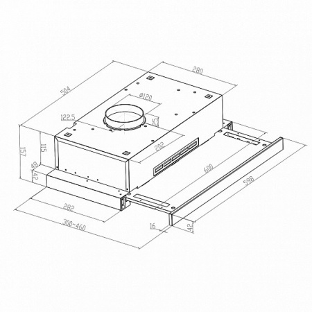 Вытяжка MEFERI SLIDEBOX60BK GLASS LIGHT