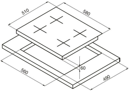 Стеклокерамическая панель Korting HK 62001 B