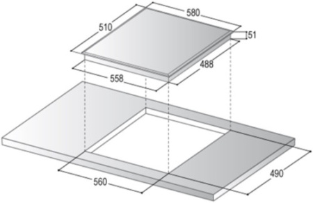 Стеклокерамическая панель KORTING HI 62022 B