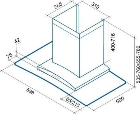 Вытяжка SHINDO COLUMBA sensor 60 SS/G 3ETC