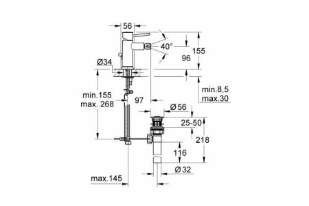 Смеситель GROHE BauClassic 32864000