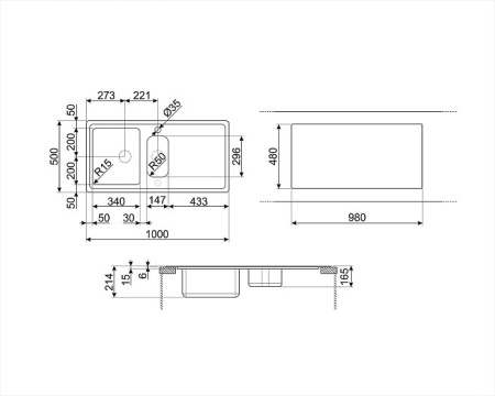 Кухонная мойка SMEG LDR102-2