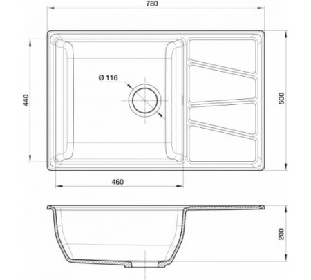 Кухонная мойка GRANFEST GF-V-780L песочный