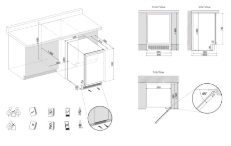 Винный шкаф DUNAVOX DAU-45.125DB.TO