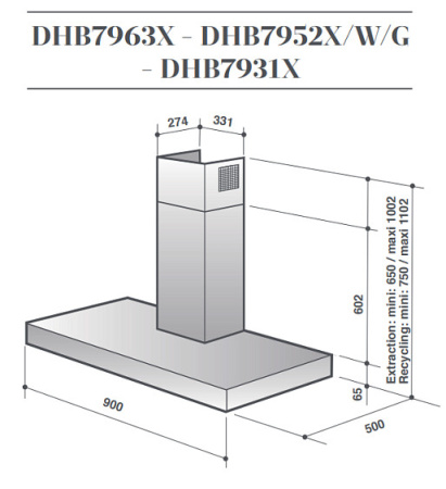 Вытяжка DE DIETRICH DHB7952W
