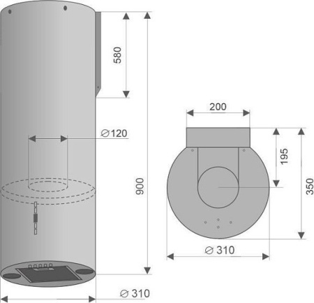 Вытяжка KONIGIN Ester Black/Black Glass 31