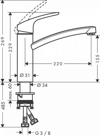 Смеситель HANSGROHE Focus Е 31806800