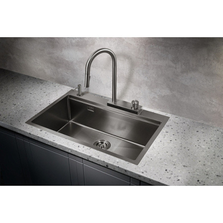 Кухонная мойка MILACIO Denia 75 Steel MC.77429 вороненая сталь