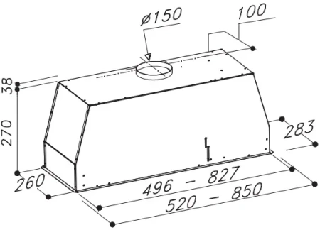 Вытяжка SIRIUS SM 905 IX 85