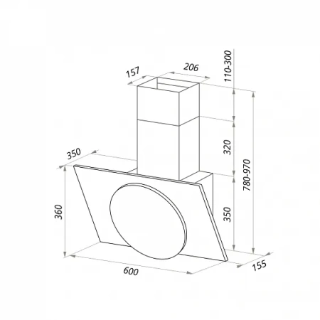 Вытяжка MAUNFELD TOWER L (TOUCH) 60 черный/черное стекло